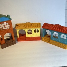 Vintage Richard Scarry 1975 Hub Bub 3 PC builidng lot Retro Toys Old School Town