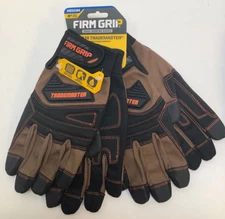 FIRM GRIP TradeMaster Gloves, Medium, Tan, Duck Canvas Back, Breathable, 2 Pairs