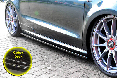CUP Seitenschweller Sideskirts aus ABS für Audi A1 8X Competition Carbon Optik
