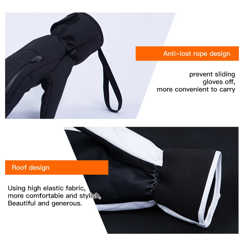 (GREY L)Snowboard Mittens For Women Men Waterproof Ski Touchscreen S DY9 - Image 4 of 4