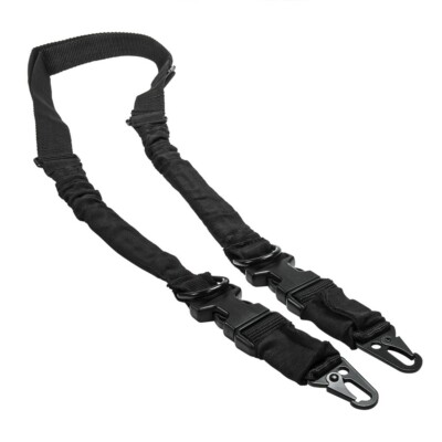 TAN Bungee Sling 2 to 1 Point w/ Quick Detach Hook Clips for Rifle Carbine
