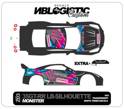 SKYLINE 35GT-RR LB Universal WaterSlide Decalfor hot wheels 1/64 Scale 02