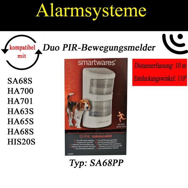 Smartwares Funk Bewegungsmelder SA68P Kompatibel Mit HA63S - HA700 - HIS20S-image