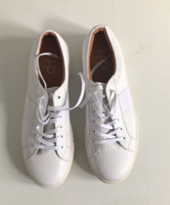 Brand-New Leather NHP Alessio Leather Sneakers White Mens Size 12US