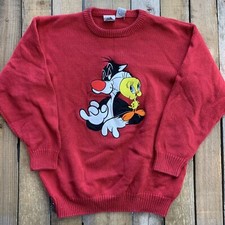 Sylvester Tweety Looney Tunes Acme Kids Sweater Size L
