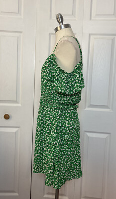 Jessica Simpson Size Small Green Floral Mini Dress Off Shoulder Adjustable  Strap | eBay