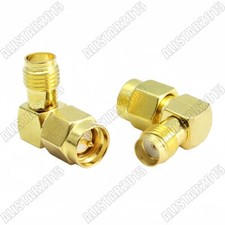 10x SMA Adapter SMA Male Plug to SMA Female Jack Right Angle Type Goldplated New
