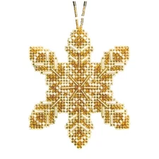 Pearl Snowflake Cross Stitch Ornament Kit Mill Hill 2020 Beaded Holiday