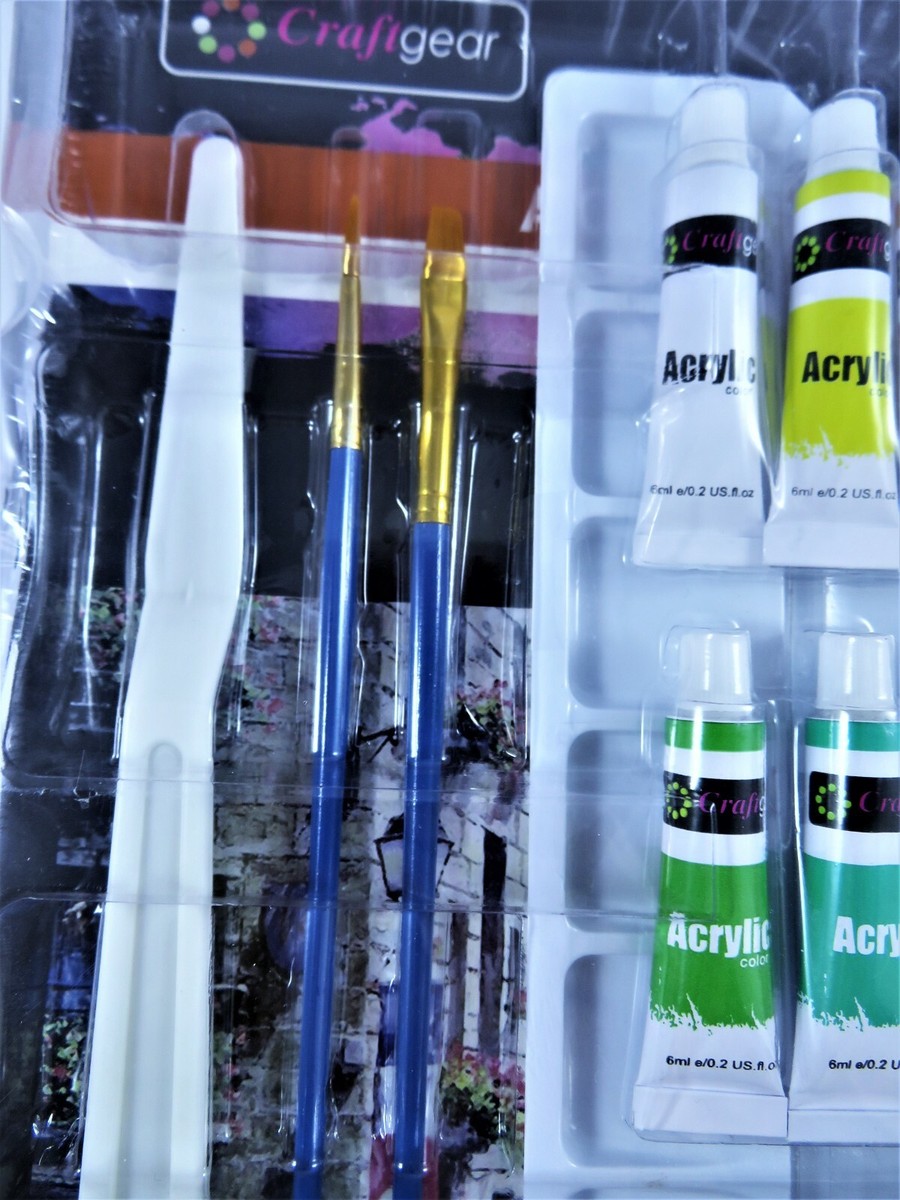 Craftgear Acrylic Paint Art Set 15 Pieces With Paints Brushes