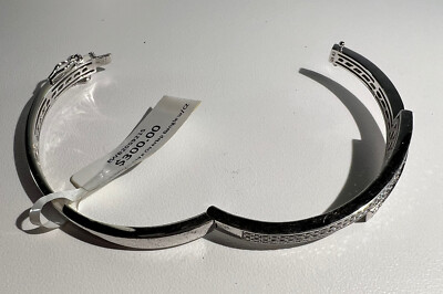 Brand New 925 Sterling Silver Micropave Set CZ Bypass Hinged
