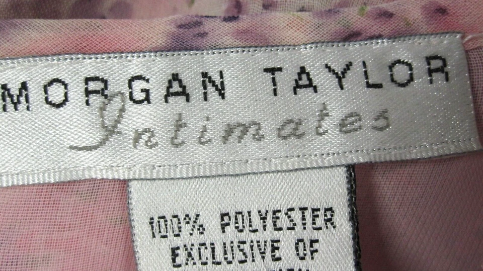 Morgan Taylor Intimates Pajamas Women's Pink Ditsy Floral Sheer Feminine Fairy - Image 2 of 4