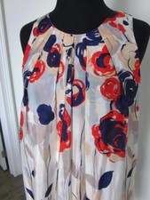 Anthropologie ISABELLA SINCLAIR floral dress Garden Party SILK Sz 0 Lined