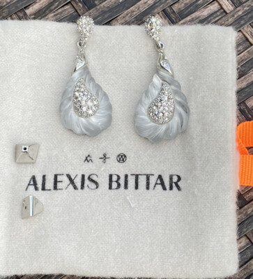 Alexis Bittar Authentic Flower Brooch Blue Silver Ombré Lucite 3