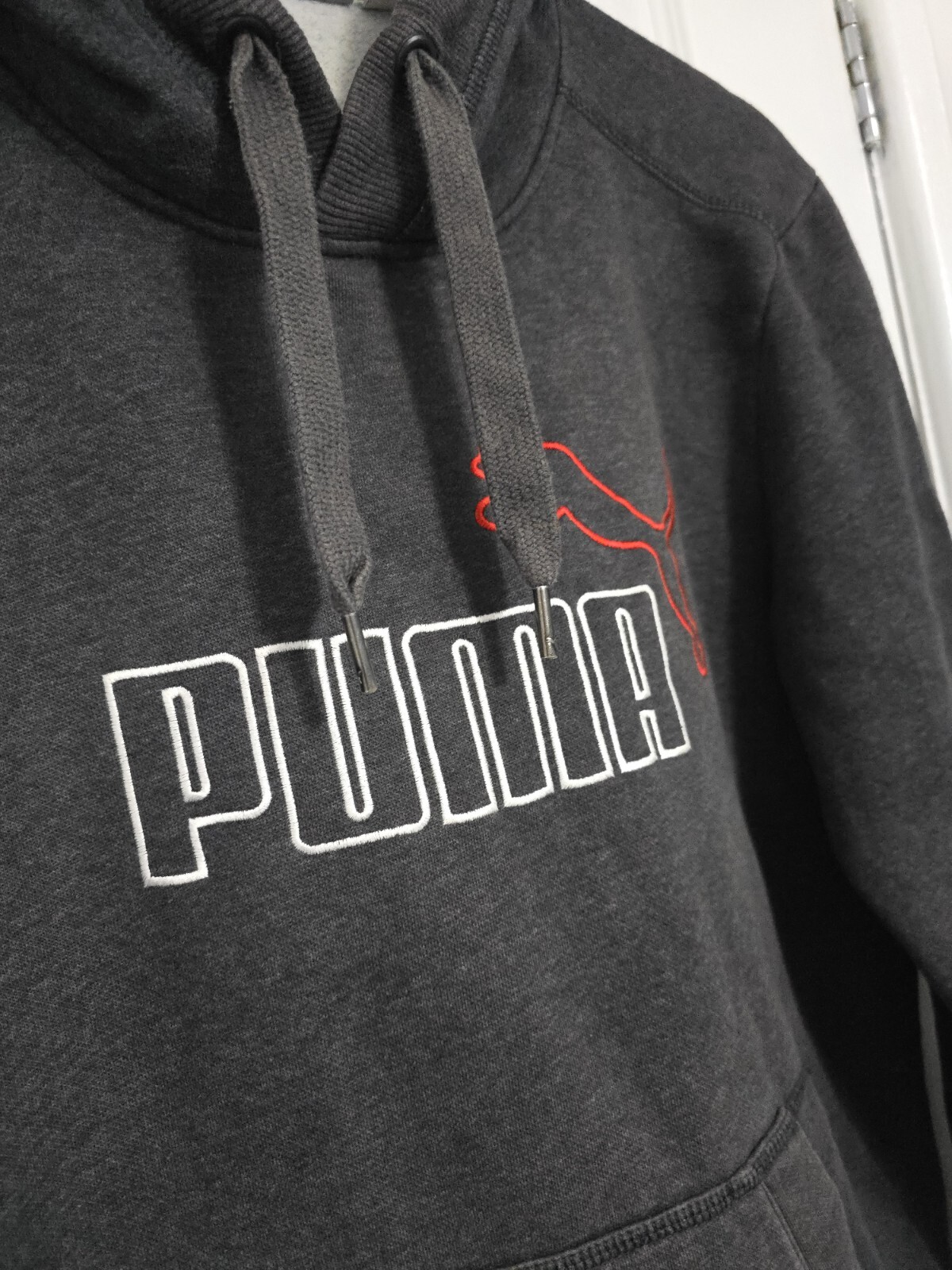 Puma Small Mens Grey Embroidered logo Hoodie