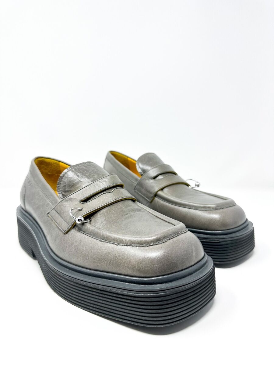 定価83000円　MARNI MOCASSIN 36　マルニ Marni Pierced BLACK LEATHER MOCCASIN | eBay