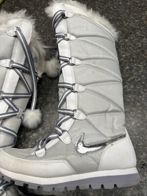 Nike Womens Swoosh Hi Winter Lace Up Boots White 333620 002 Size 6