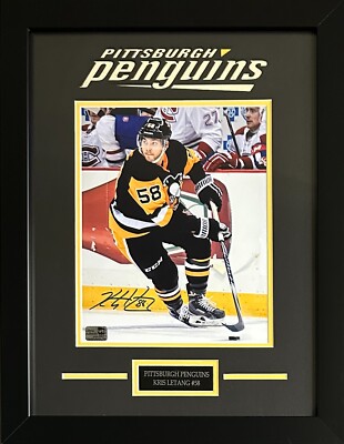 Kris Letang signed autographed framed 8x10 photo NHL Pittsburgh