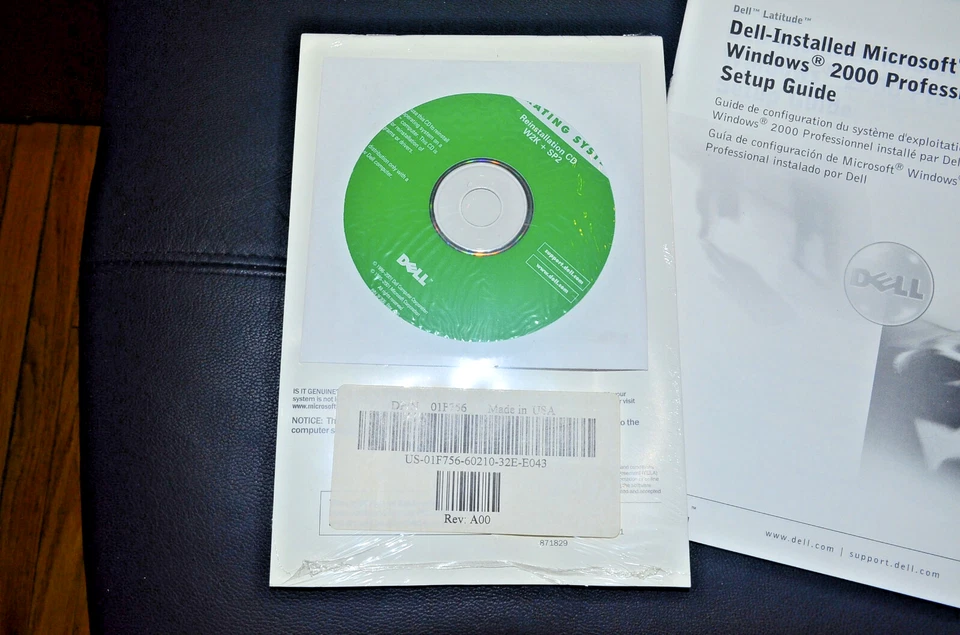 NEW MICROSOFT WINDOWS 2000 PRO W2K SP2 Sealed Dell CD Professional 01F756 w/Book - Image 2 of 4