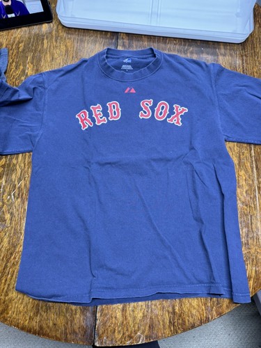 Majestic Ted Williams Boston Red Sox Jersey T Shirt MLB Baseball Blue Size L - 第 1/3 張圖片