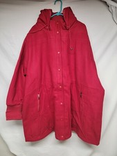 Woman Within Hooded Red Wool Coat With Liner (size 4x)