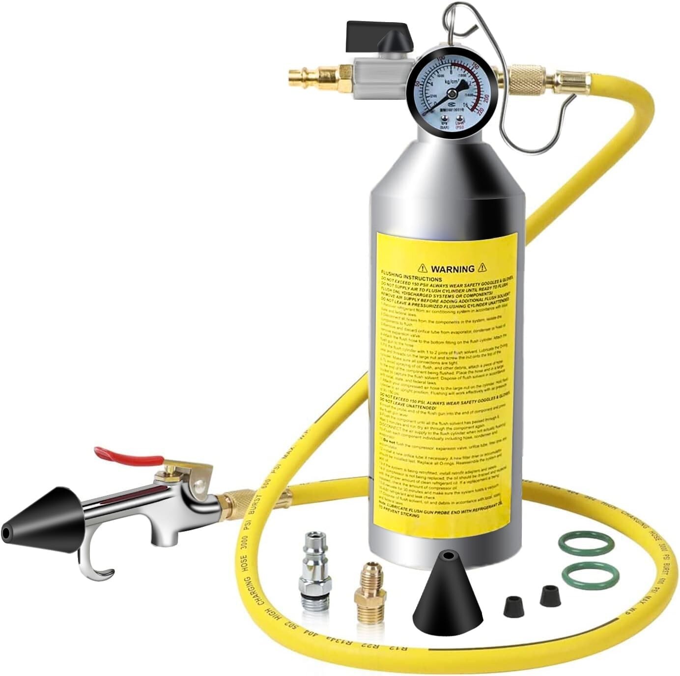 AC Flush Kit, A/C Flush Gun Kit with Pressure Regulation Realtime