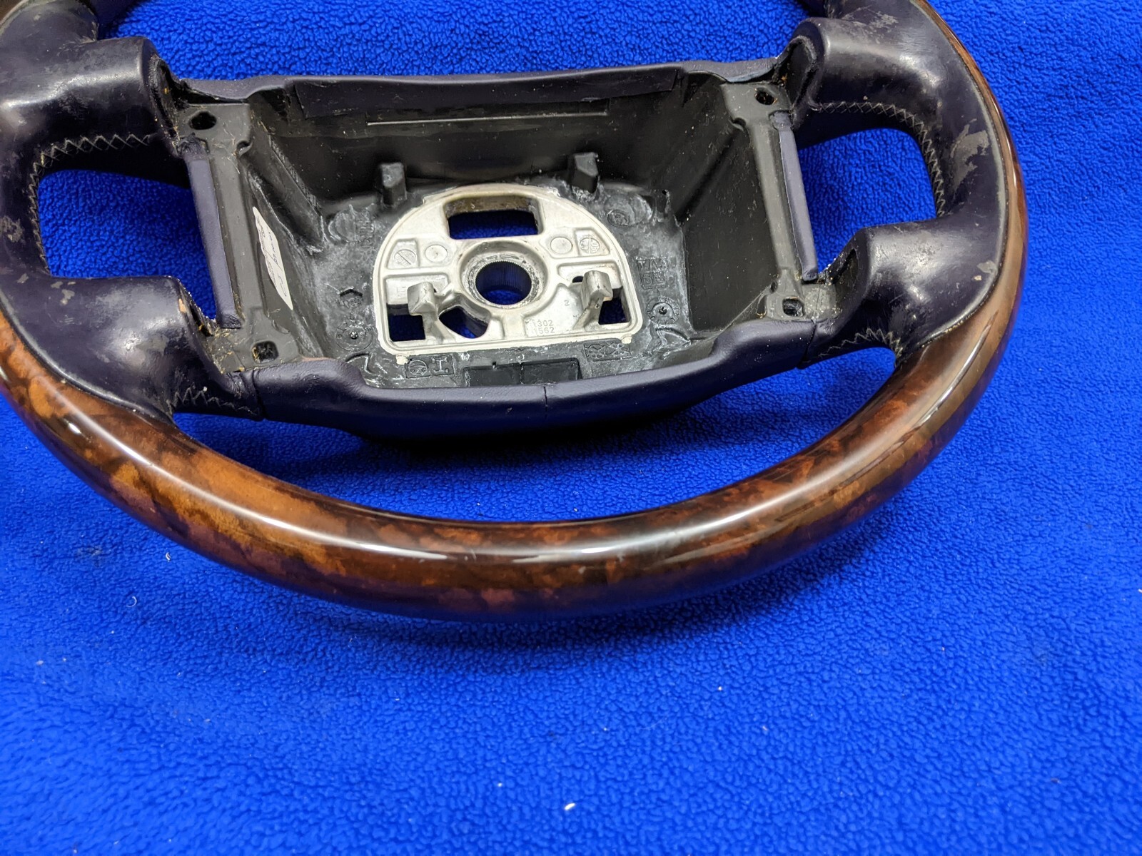WOOD STEERING dark sapphire BLUE LEATHER BENTLEY FLYING SPUR GT GTC (2004-2010)