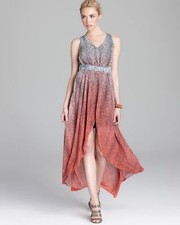 GUESS Cactus Flower Lizard Ombre Hi-Lo Maxi Dress, Size S NEW