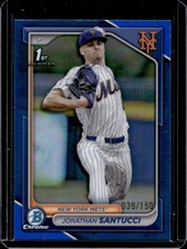 2024 Bowman Draft Jonathan Santucci Chrome Blue Refractor 1st #/150 Mets