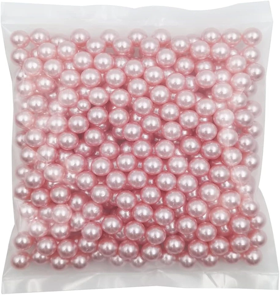 Perlas de imitación de arte ABS rosa sin perforar 340 un. para rellenos de jarrón, 12 mm sin agujeros... Foto 3 de 4