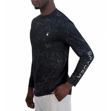SPYDER Long Sleeve Rash Guard UPF 50 Shirt Black Printed Watersports Men's XL