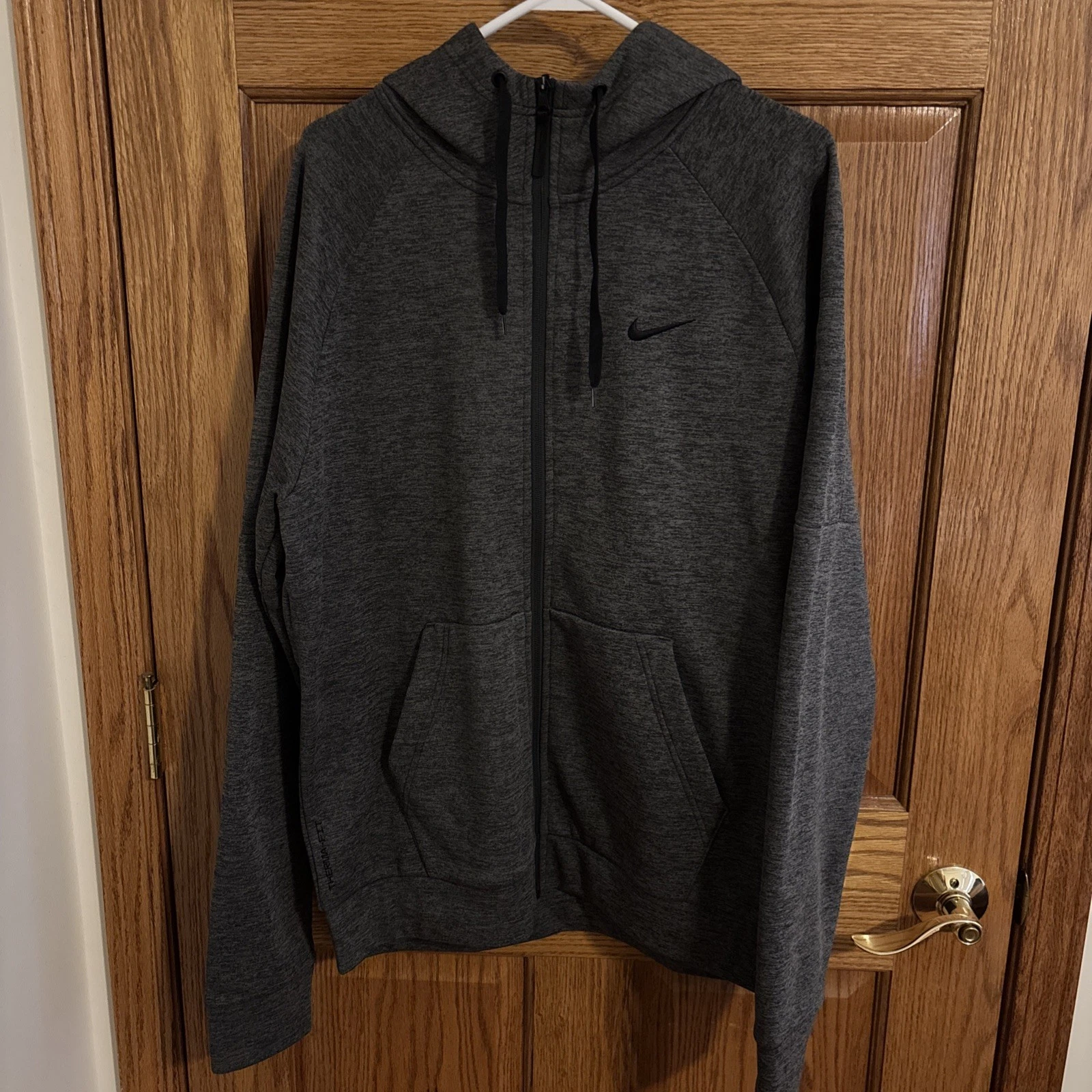 Nike Men's Therma-FIT Full-Zip Logo Hoodie Medium Tall Charcoal Heather