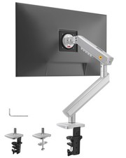 Silver NB Single Computer Monitor Mount Arm Fits Up To 32 Inch VESA 75/100
