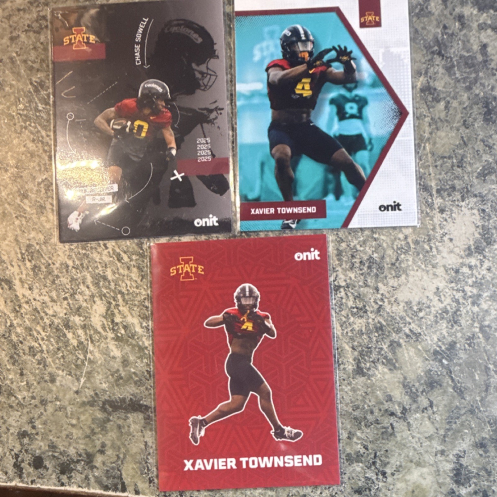 Onit 3 card lot Iowa State Cyclones Xavier Townsend Chase Sowell NCAA Football