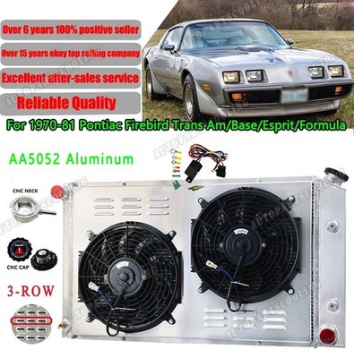 3-Row Radiator+Shroud Fan for 1970-81 Pontiac Firebird Trans Am Esprit Formula