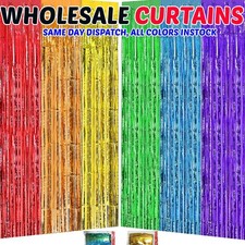 2M-3M Foil Fringe Tinsel Shimmer Curtain Door Wedding Birthday Party Baby Shower