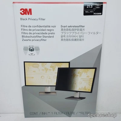 3M Privacy Filter Black For 21.5" Laptop/ Monitors PF215W9B - Image 1 of 4