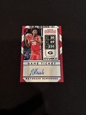 Rayshaun Hammonds 2020 Contenders Draft Picks Game Ticket Purple Foil Auto /99