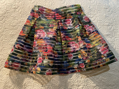 Y2k Mini Skirt XL Mesh Floral Net Lined Fairy Whimsy Festival 90s Dopamine Kawai