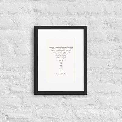 Cosmopolitan Cocktail Party Typography Print: Vanilla