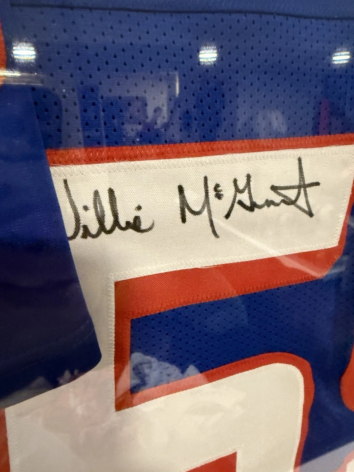 Camiseta deportiva firmada por Willie McGinest de los Patriots enmarcada holograma auténtico Foto 2 de 3