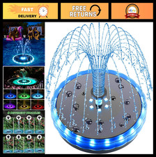 Solar Fountain Pump with Battery Backup - 7 Nozzles for Bird Bath, Garden, Pond