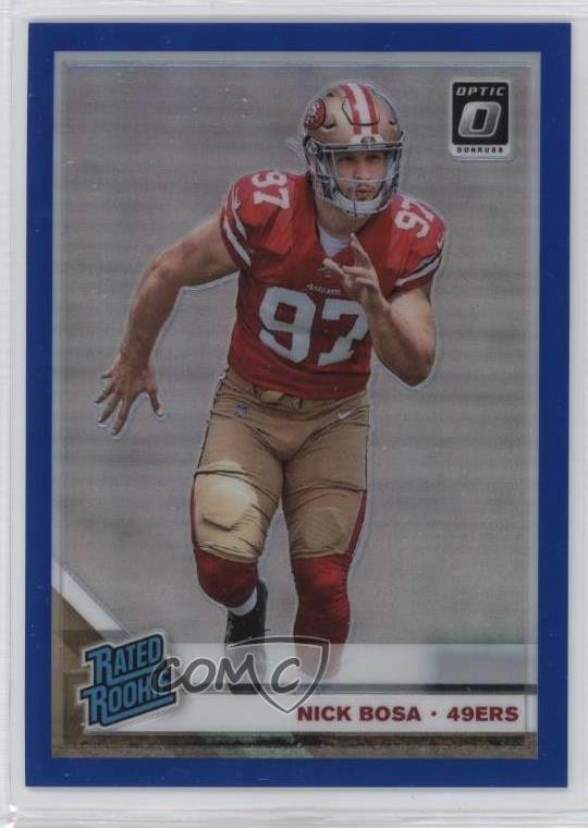 2019 Panini Donruss Optic Rated Blue Prizm 22/150 Nick Bosa #168 Rookie RC 6wp