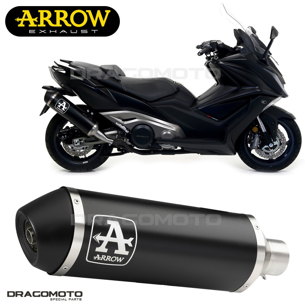 Échappement ARROW ALU Noir URBAN pour KYMCO AK 550 roulez avec style en ville