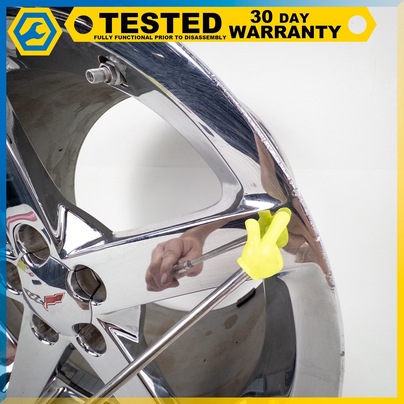 05-13 CHEVROLET CORVETTE C6 19X10J REAR WHEEL RIM POLISHED OEM