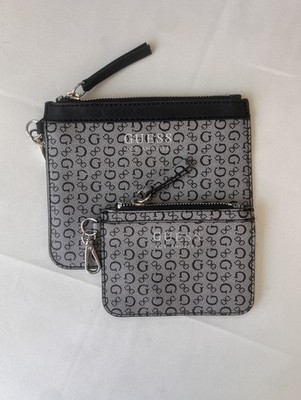 GUESS Los Angeles Grey & Black Signature Pouch Set