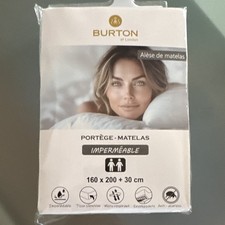 Burton of London protège-matelas imperméable 160x200+30 cm blanc polyester