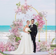 Gold Metal Arch Backdrop Stand Set   7.2FT  6FT for Wedding Party Decor