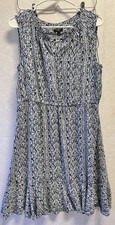 Talbots Blue Pink Multi-Color Paisley A-Line Sleeveless Dress Size 12 Petite