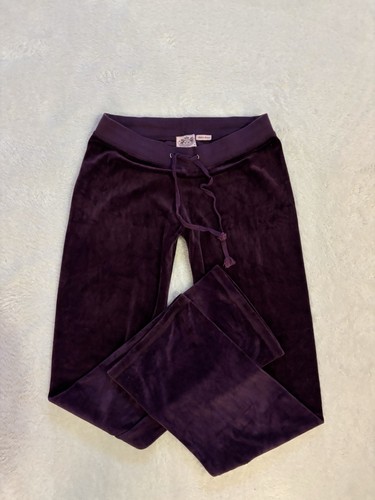 Vintage Juicy Couture Dark Purple Low Rise Tracksuit Pants