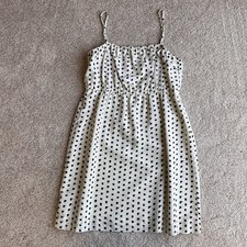 J.Crew White Black Abstract Dot Sleeveless Dress Medium